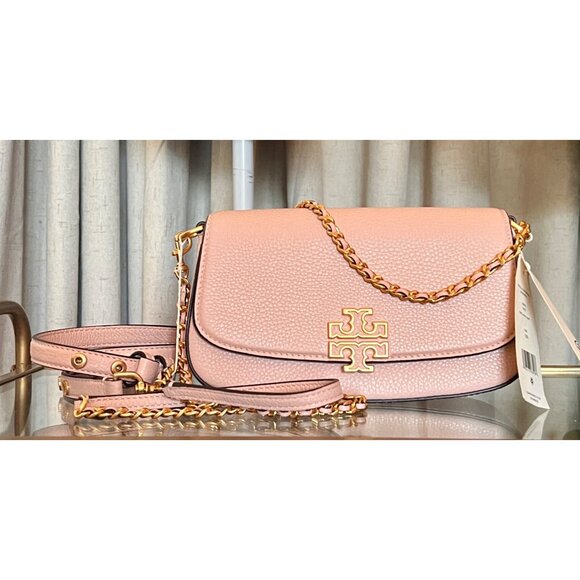 NEW!  Tory Burch Britten Convertible Crossbody Shoulder Bag in Shell Pink - Picture 2 of 15